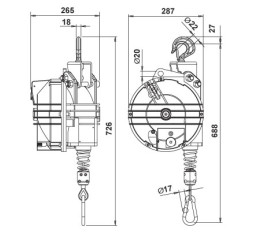 Slika izdelka: BALANSER TECNA 50-60KG 3000MM